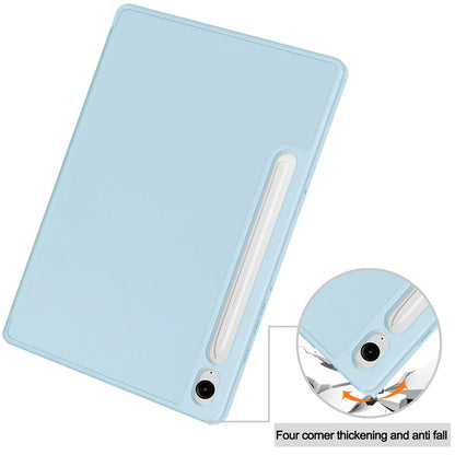For Samsung Galaxy Tab S9 FE Leather Case Tri-fold Stand Pen Slot Tablet Cover