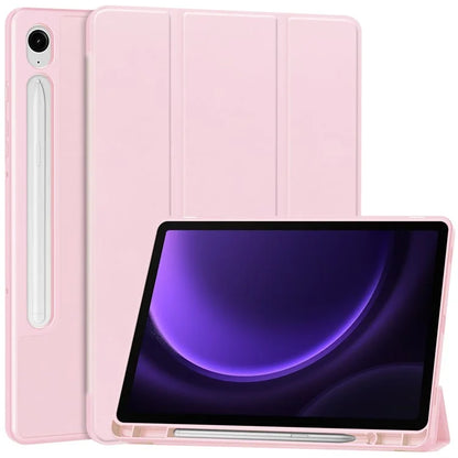 For Samsung Galaxy Tab S9 FE Leather Case Tri-fold Stand Pen Slot Tablet Cover