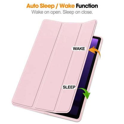 For Samsung Galaxy Tab S9 FE Leather Case Tri-fold Stand Pen Slot Tablet Cover