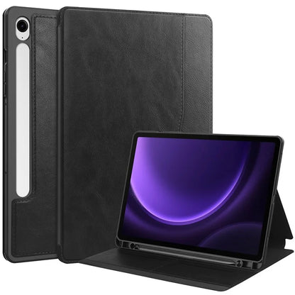 For Samsung Galaxy Tab S9 FE Leather Business Folio Cover Smart Tablet Case with Card Holder