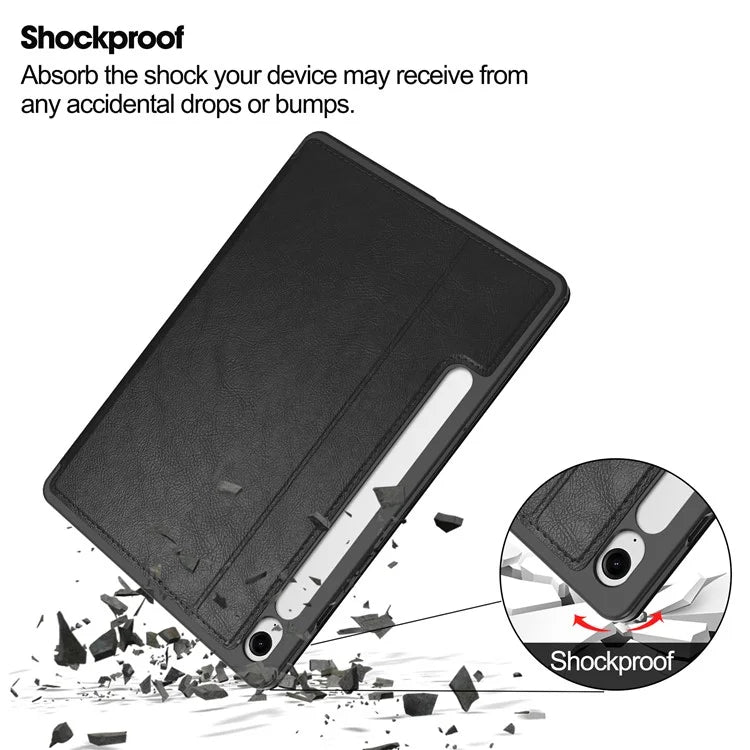 For Samsung Galaxy Tab S9 FE Leather Business Folio Cover Smart Tablet Case with Card Holder