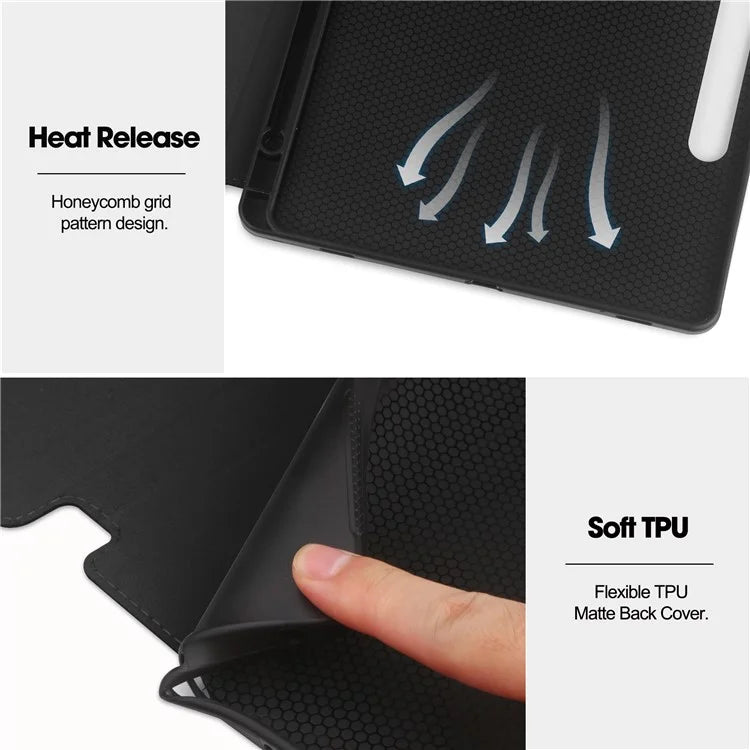 For Samsung Galaxy Tab S9 FE Leather Business Folio Cover Smart Tablet Case with Card Holder