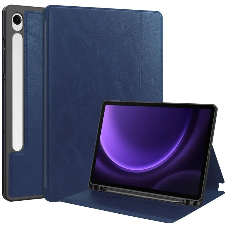 For Samsung Galaxy Tab S9 FE Leather Business Folio Cover Smart Tablet Case with Card Holder
