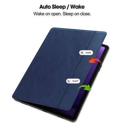 For Samsung Galaxy Tab S9 FE Leather Business Folio Cover Smart Tablet Case with Card Holder