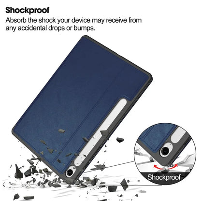 For Samsung Galaxy Tab S9 FE Leather Business Folio Cover Smart Tablet Case with Card Holder