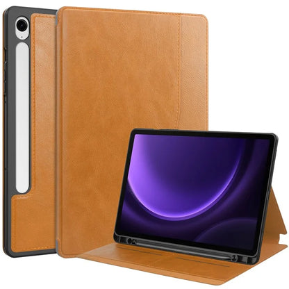 For Samsung Galaxy Tab S9 FE Leather Business Folio Cover Smart Tablet Case with Card Holder