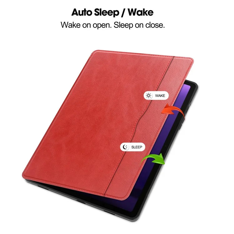 For Samsung Galaxy Tab S9 FE Leather Business Folio Cover Smart Tablet Case with Card Holder
