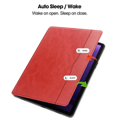 For Samsung Galaxy Tab S9 FE Leather Business Folio Cover Smart Tablet Case with Card Holder