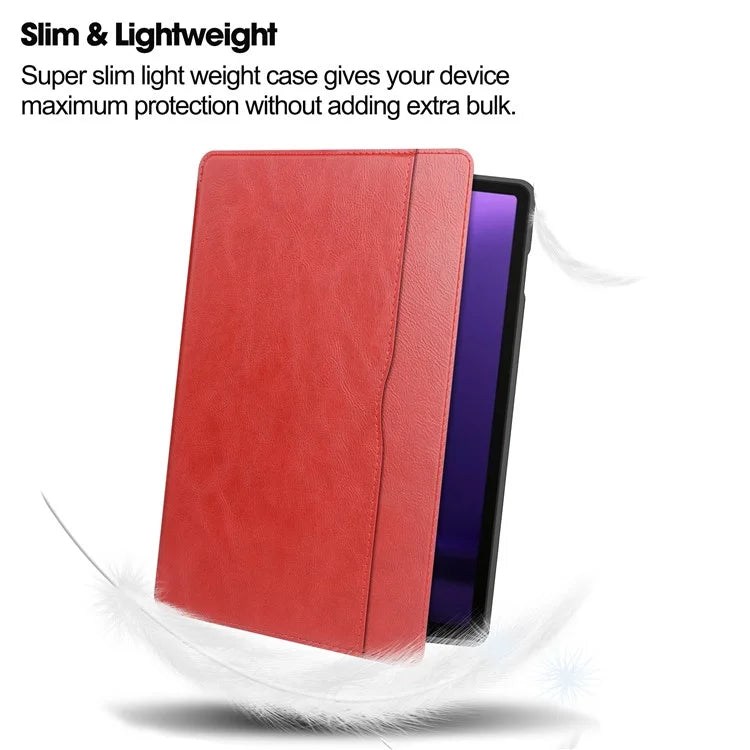 For Samsung Galaxy Tab S9 FE Leather Business Folio Cover Smart Tablet Case with Card Holder