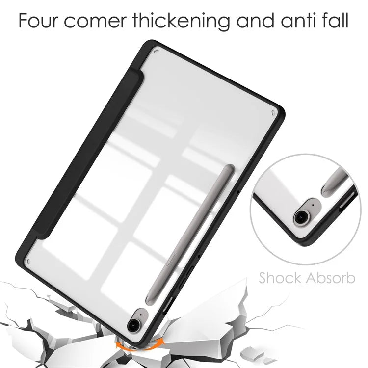 For Samsung Galaxy Tab S9 FE Tablet Case Leather+TPU+Acrylic Stand Cover with Pen Slot
