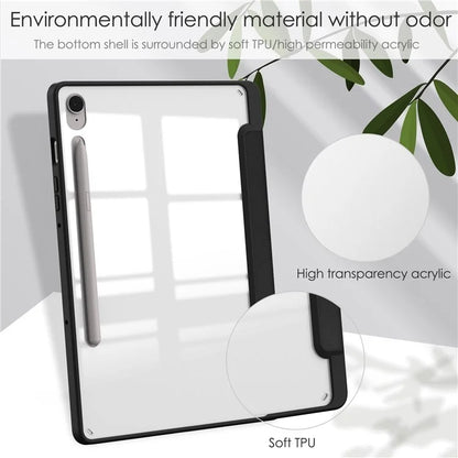 For Samsung Galaxy Tab S9 FE Tablet Case Leather+TPU+Acrylic Stand Cover with Pen Slot