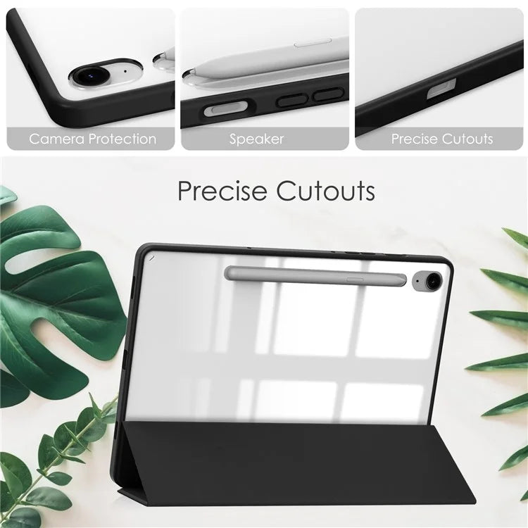 For Samsung Galaxy Tab S9 FE Tablet Case Leather+TPU+Acrylic Stand Cover with Pen Slot