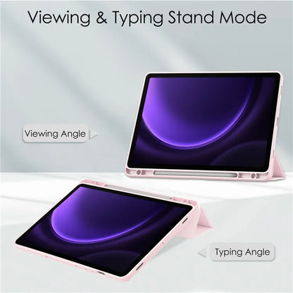For Samsung Galaxy Tab S9 FE Tablet Case Leather+TPU+Acrylic Stand Cover with Pen Slot