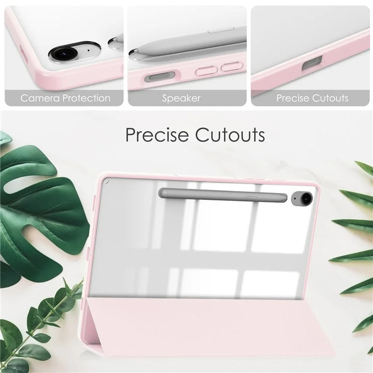 For Samsung Galaxy Tab S9 FE Tablet Case Leather+TPU+Acrylic Stand Cover with Pen Slot