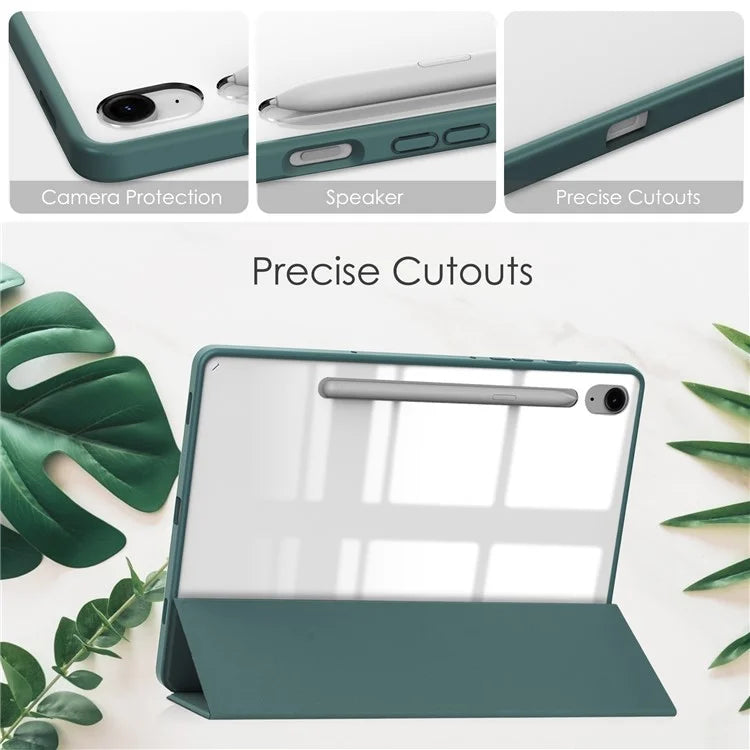 For Samsung Galaxy Tab S9 FE Tablet Case Leather+TPU+Acrylic Stand Cover with Pen Slot