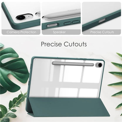 For Samsung Galaxy Tab S9 FE Tablet Case Leather+TPU+Acrylic Stand Cover with Pen Slot