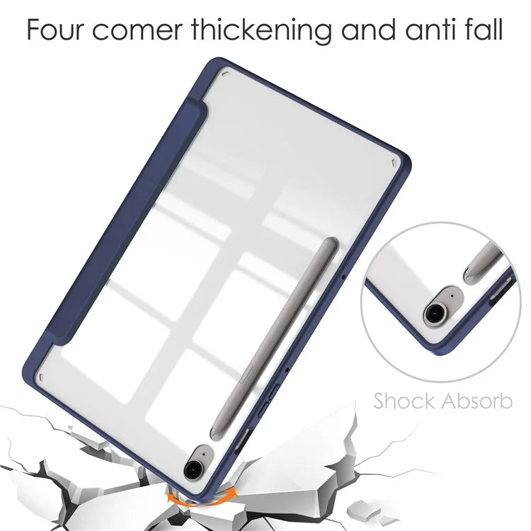 For Samsung Galaxy Tab S9 FE Tablet Case Leather+TPU+Acrylic Stand Cover with Pen Slot