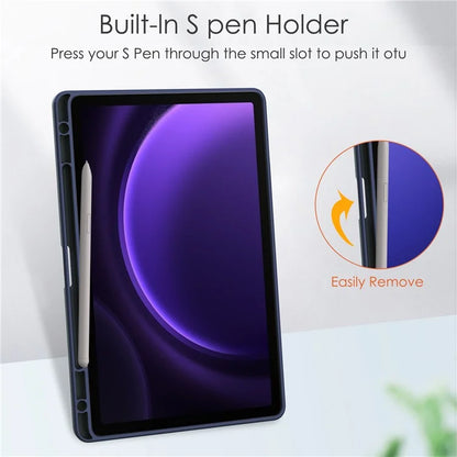 For Samsung Galaxy Tab S9 FE Tablet Case Leather+TPU+Acrylic Stand Cover with Pen Slot