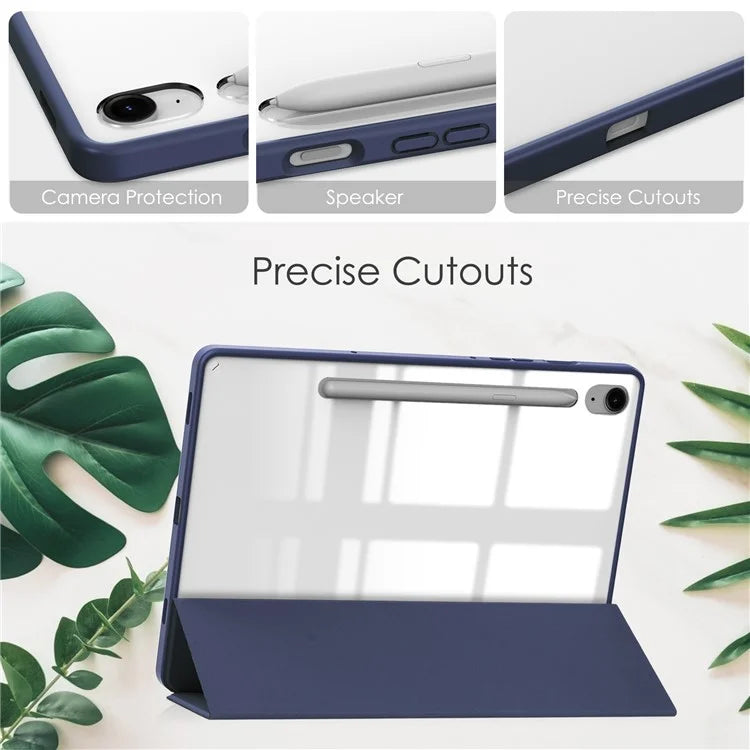 For Samsung Galaxy Tab S9 FE Tablet Case Leather+TPU+Acrylic Stand Cover with Pen Slot