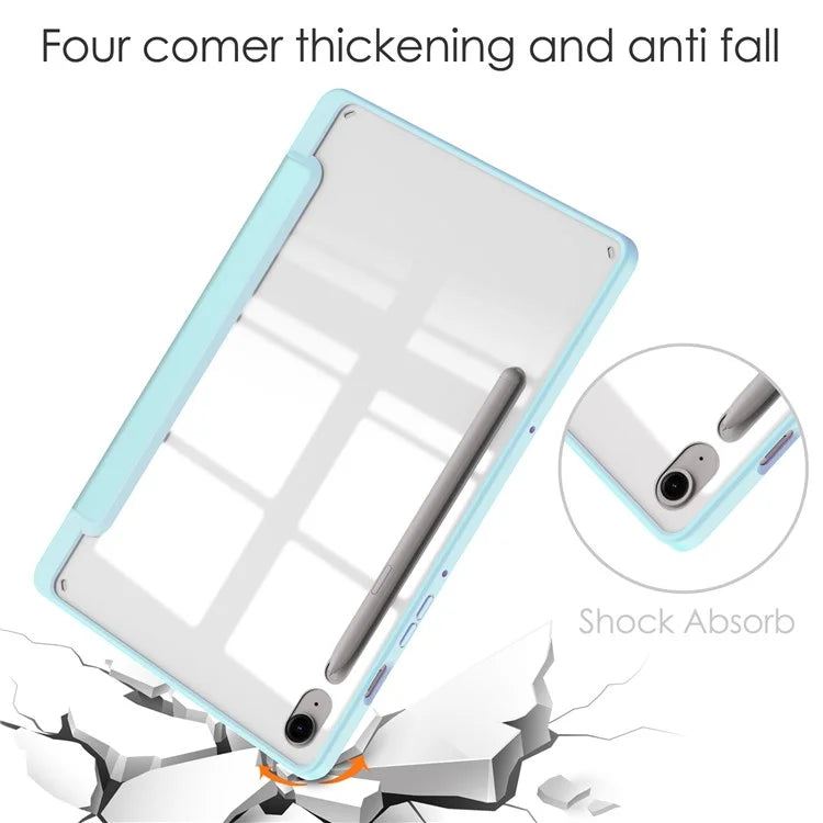 For Samsung Galaxy Tab S9 FE Tablet Case Leather+TPU+Acrylic Stand Cover with Pen Slot