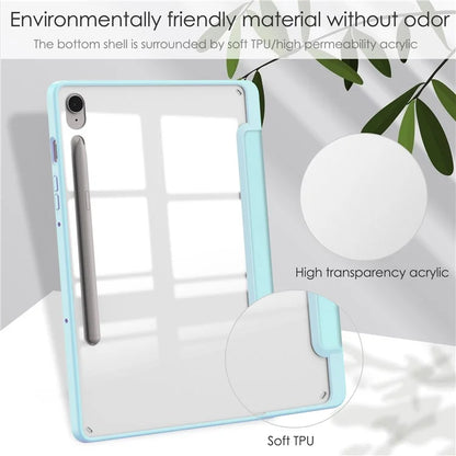 For Samsung Galaxy Tab S9 FE Tablet Case Leather+TPU+Acrylic Stand Cover with Pen Slot