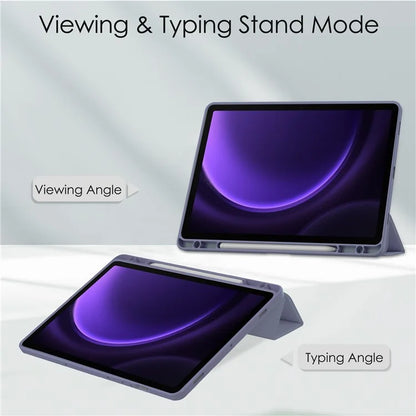 For Samsung Galaxy Tab S9 FE Tablet Case Leather+TPU+Acrylic Stand Cover with Pen Slot