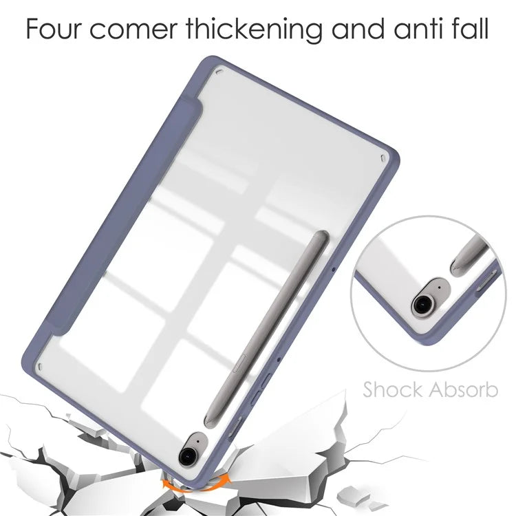 For Samsung Galaxy Tab S9 FE Tablet Case Leather+TPU+Acrylic Stand Cover with Pen Slot