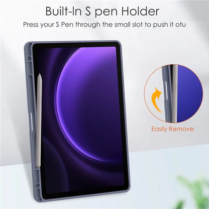 For Samsung Galaxy Tab S9 FE Tablet Case Leather+TPU+Acrylic Stand Cover with Pen Slot