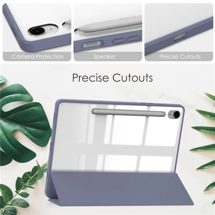 For Samsung Galaxy Tab S9 FE Tablet Case Leather+TPU+Acrylic Stand Cover with Pen Slot