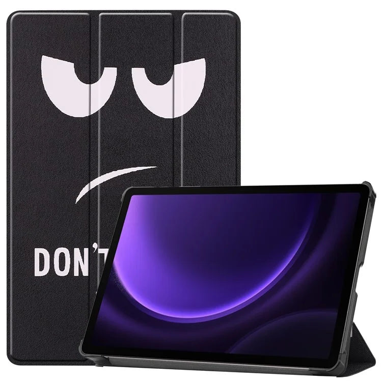 For Samsung Galaxy Tab S9 FE Case Pattern Printing Trifold Stand Tablet Cover