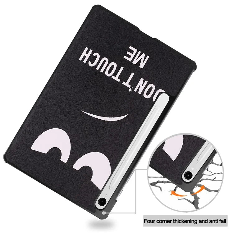 For Samsung Galaxy Tab S9 FE Case Pattern Printing Trifold Stand Tablet Cover