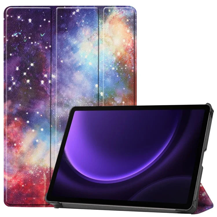 For Samsung Galaxy Tab S9 FE Case Pattern Printing Trifold Stand Tablet Cover