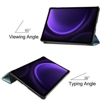 For Samsung Galaxy Tab S9 FE Case Pattern Printing Trifold Stand Tablet Cover