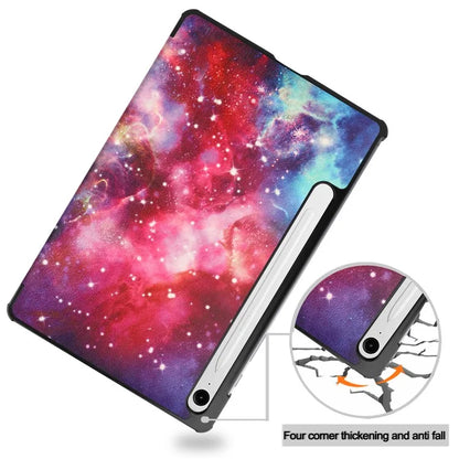 For Samsung Galaxy Tab S9 FE Case Pattern Printing Trifold Stand Tablet Cover