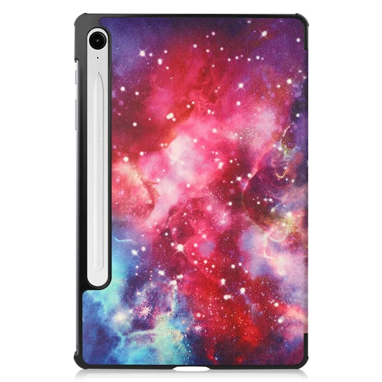 For Samsung Galaxy Tab S9 FE Case Pattern Printing Trifold Stand Tablet Cover