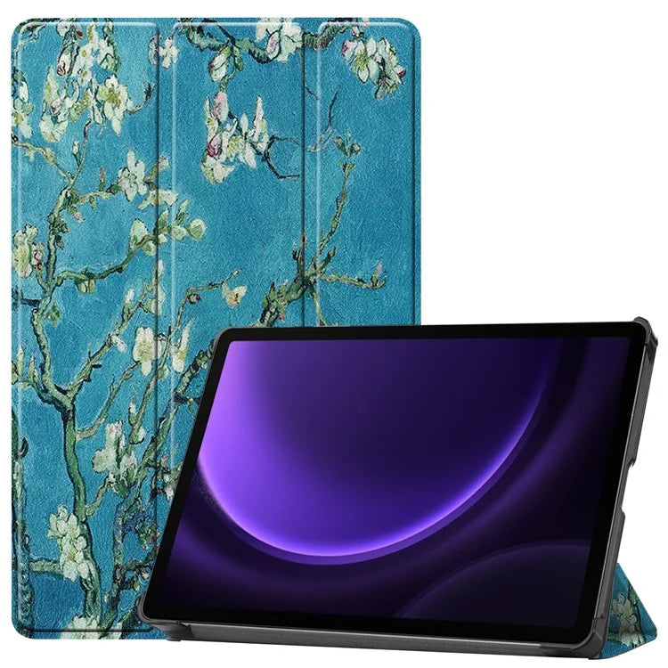 For Samsung Galaxy Tab S9 FE Case Pattern Printing Trifold Stand Tablet Cover