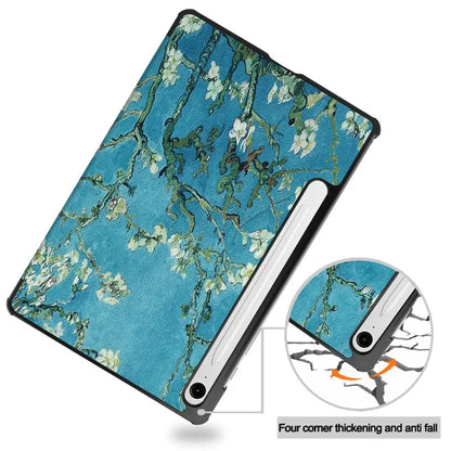 For Samsung Galaxy Tab S9 FE Case Pattern Printing Trifold Stand Tablet Cover