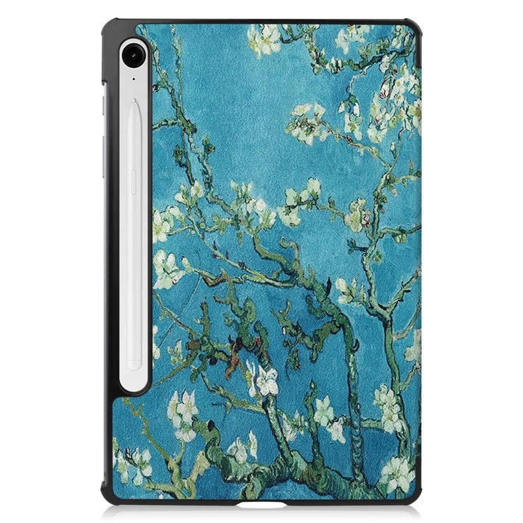 For Samsung Galaxy Tab S9 FE Case Pattern Printing Trifold Stand Tablet Cover