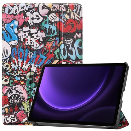 For Samsung Galaxy Tab S9 FE Case Pattern Printing Trifold Stand Tablet Cover