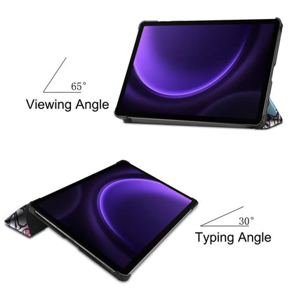 For Samsung Galaxy Tab S9 FE Case Pattern Printing Trifold Stand Tablet Cover