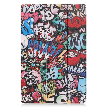 For Samsung Galaxy Tab S9 FE Case Pattern Printing Trifold Stand Tablet Cover