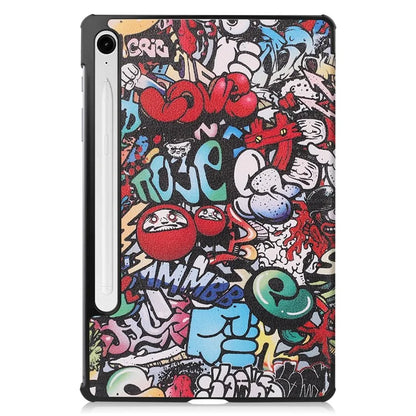 For Samsung Galaxy Tab S9 FE Case Pattern Printing Trifold Stand Tablet Cover