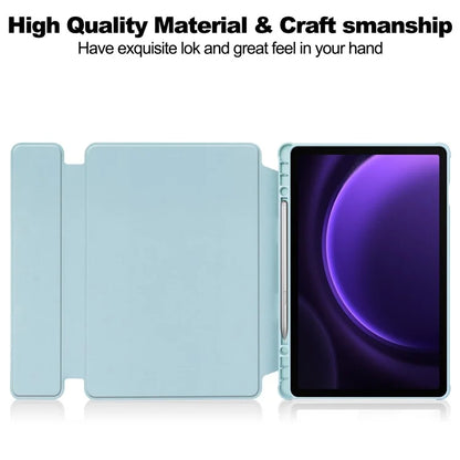 For Samsung Galaxy Tab S9 FE Case Leather+Acrylic Rotary Stand Cover with Bluetooth Keyboard