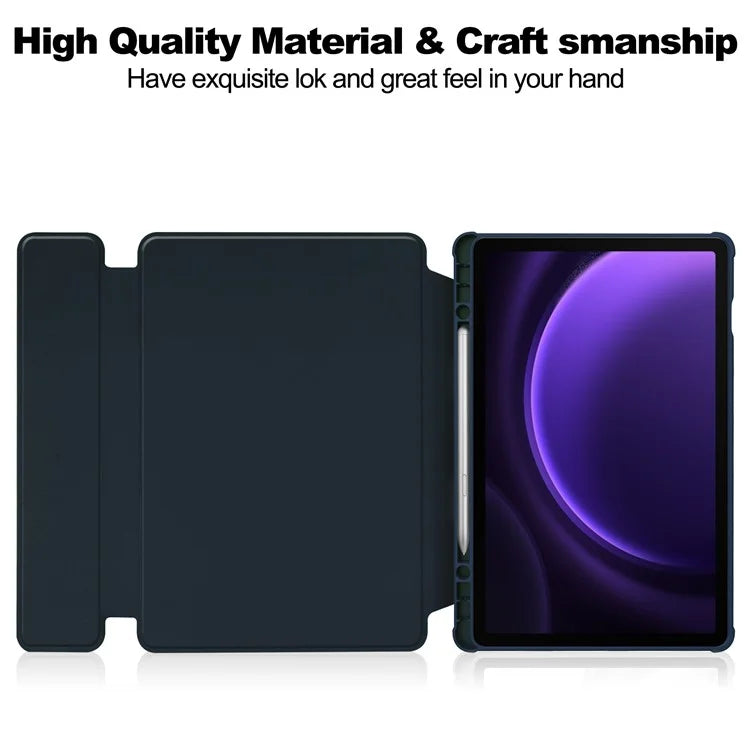 For Samsung Galaxy Tab S9 FE Case Leather+Acrylic Rotary Stand Cover with Bluetooth Keyboard