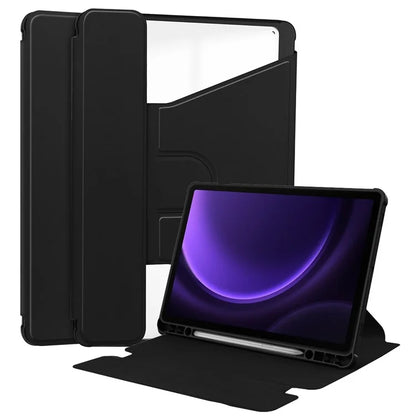 For Samsung Galaxy Tab S9 FE Case Leather+Acrylic Stand Tablet Cover (without Keyboard)