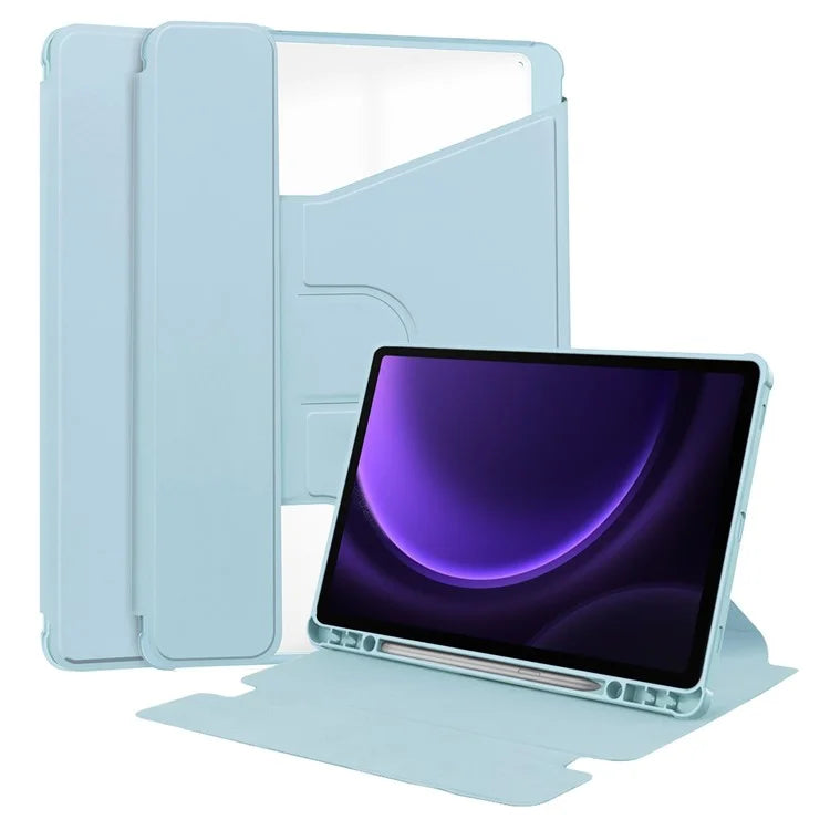 For Samsung Galaxy Tab S9 FE Case Leather+Acrylic Stand Tablet Cover (without Keyboard)