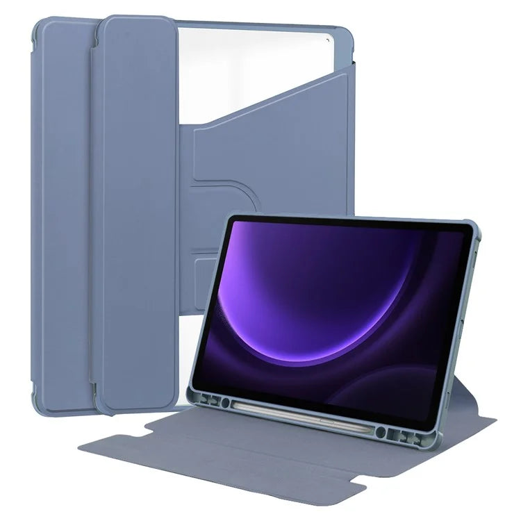 For Samsung Galaxy Tab S9 FE Case Leather+Acrylic Stand Tablet Cover (without Keyboard)