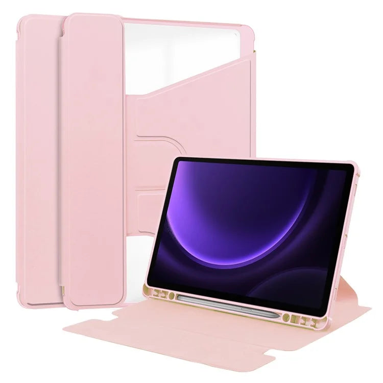 For Samsung Galaxy Tab S9 FE Case Leather+Acrylic Stand Tablet Cover (without Keyboard)