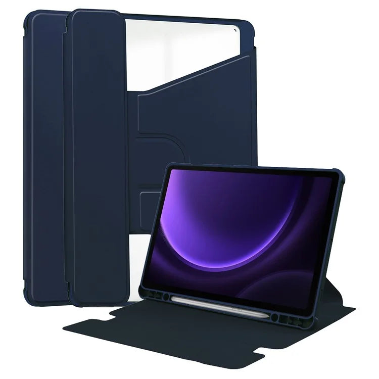 For Samsung Galaxy Tab S9 FE Case Leather+Acrylic Stand Tablet Cover (without Keyboard)