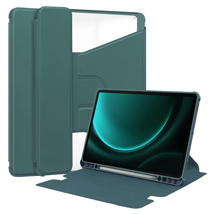 For Samsung Galaxy Tab S9 FE+ Case Rotating Stand Tablet Cover (without Keyboard)ish Green
